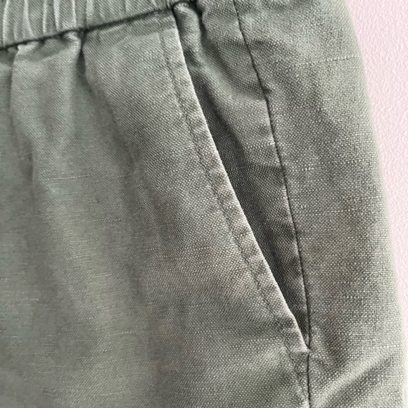 J.Crew Linen Green Pull On Shorts - Picture 4 of 5
